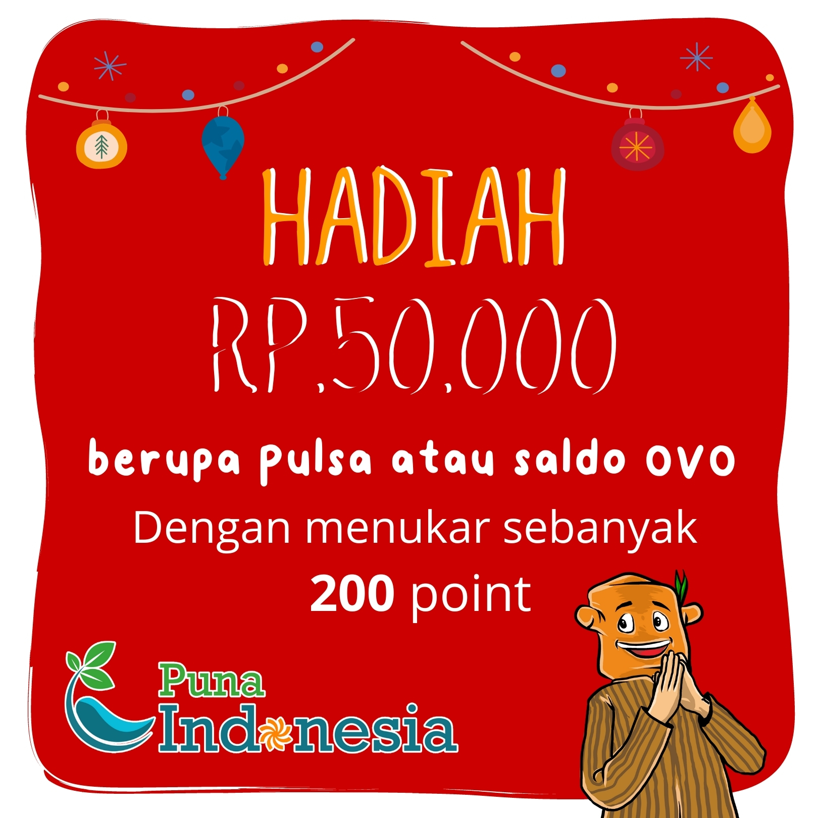 Hadiah Pulsa Atau Saldo Ovo Rp.50.000